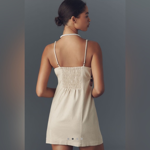 NWT Anthropologie Smoked Linen Blend Mini Dress | XL - Picture 2 of 8